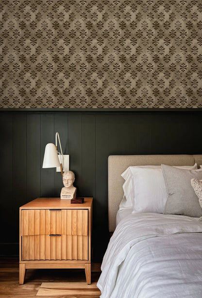 Sand - Art Deco Pattern Peel and Stick Wallpaper
