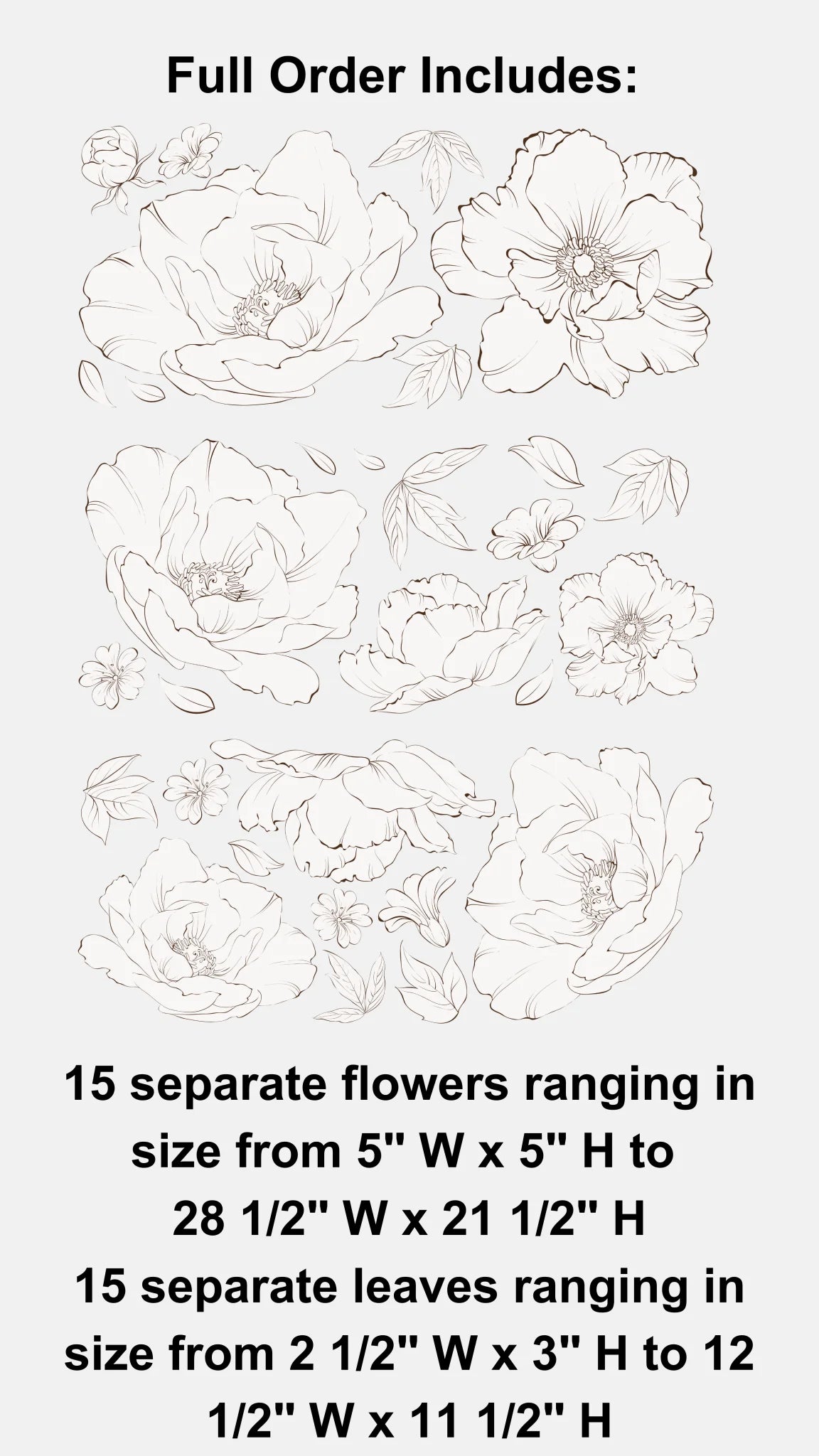 Simple Black and White Flower Decals