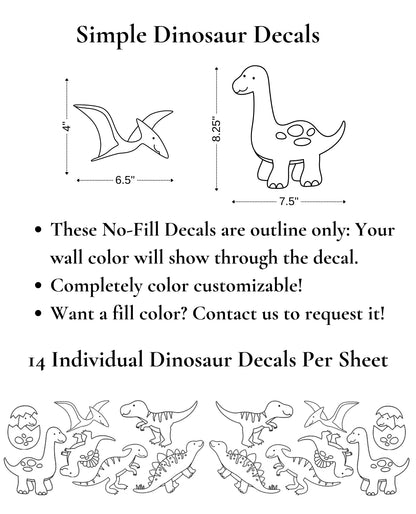 Simple Dinosaur Decals (Peel and Stick Decals)
