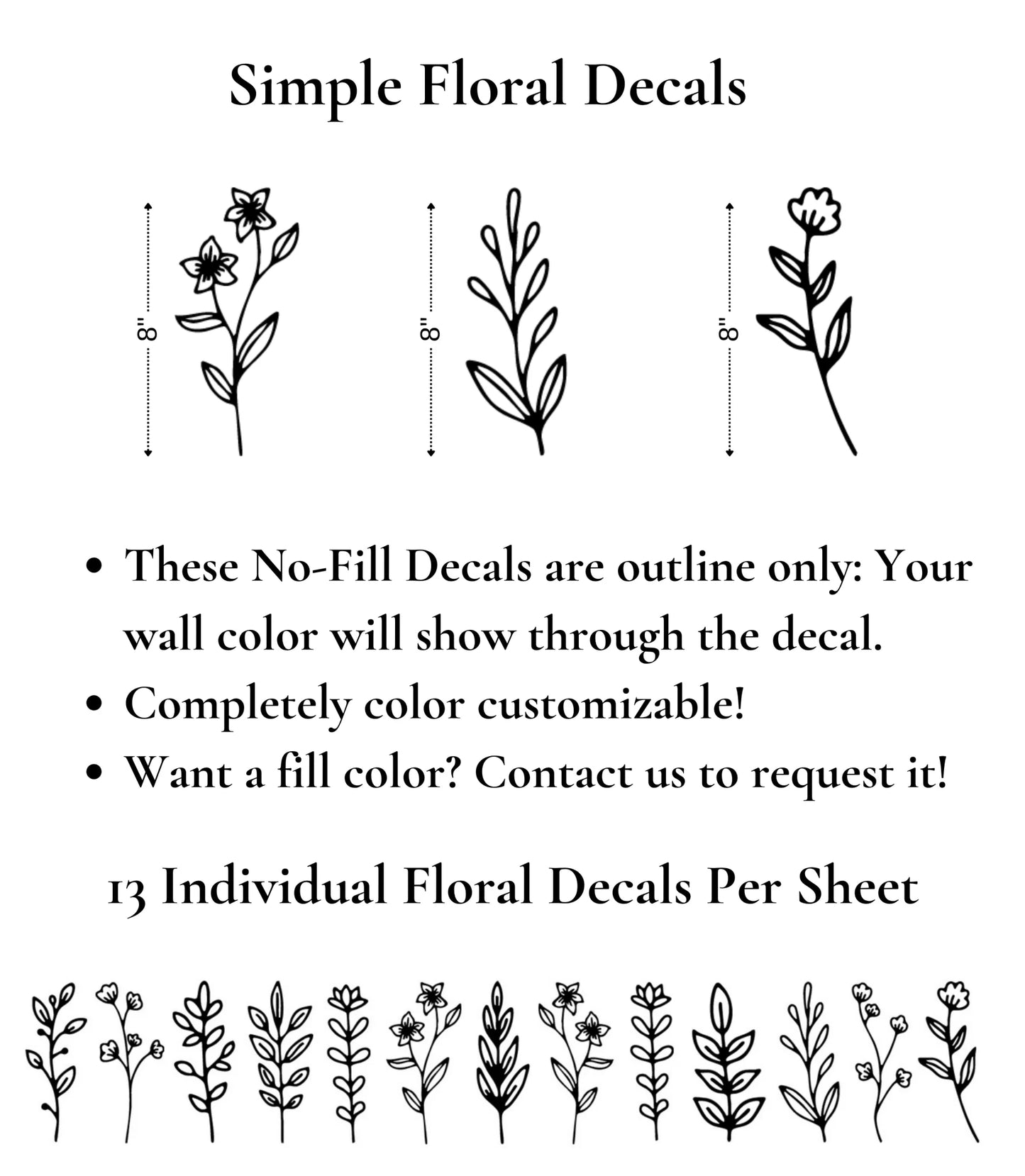Simple Floral Decals