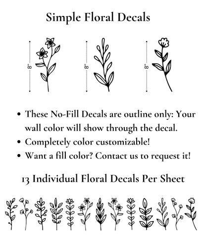 Simple Floral Decals