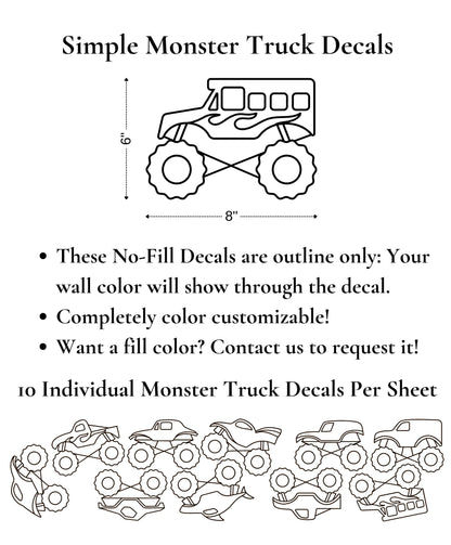 Simple Monster Truck Decals (Peel and Stick Decals)