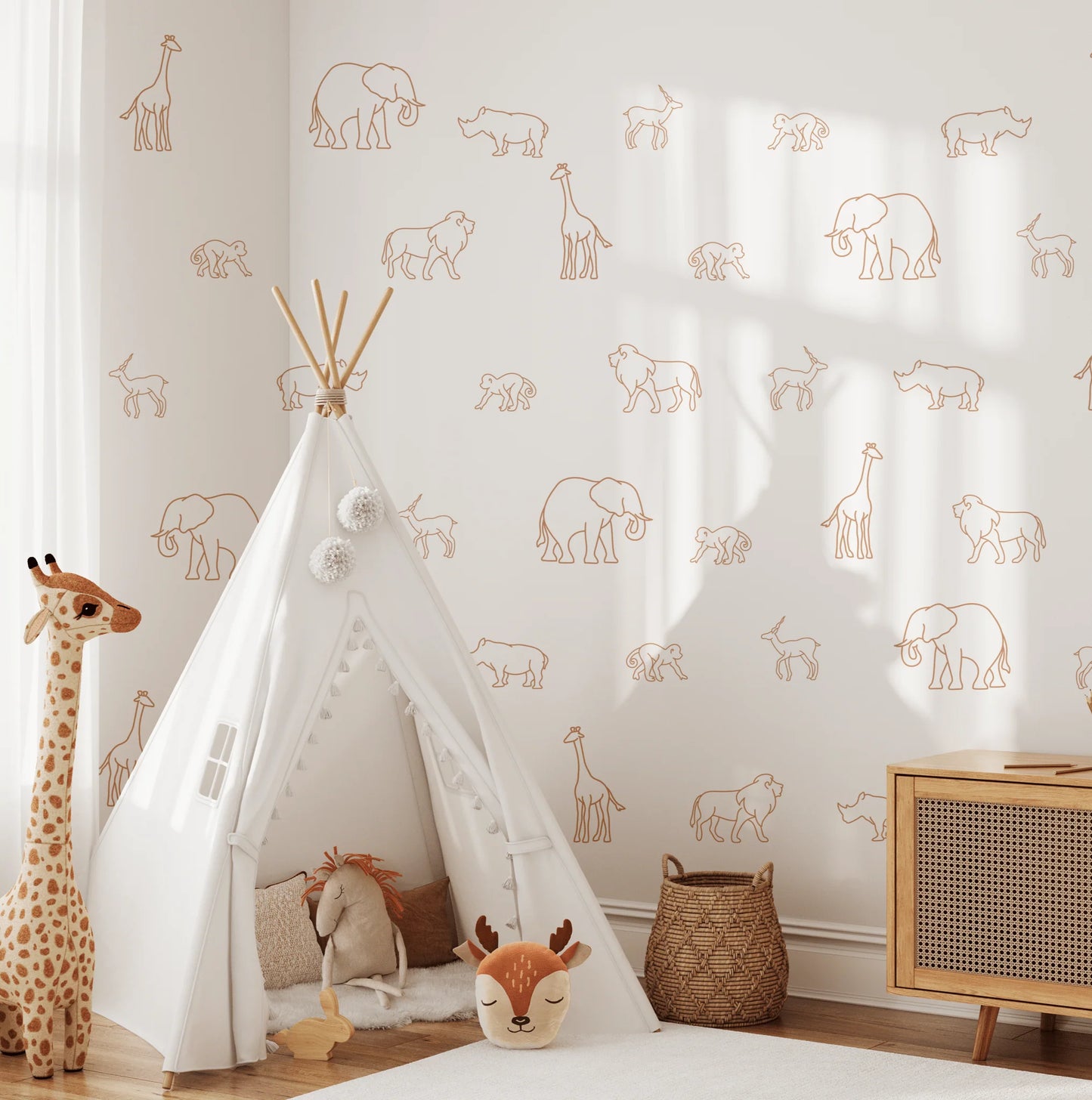 Simple Safari Animal Decals (Peel and Stick Decals)