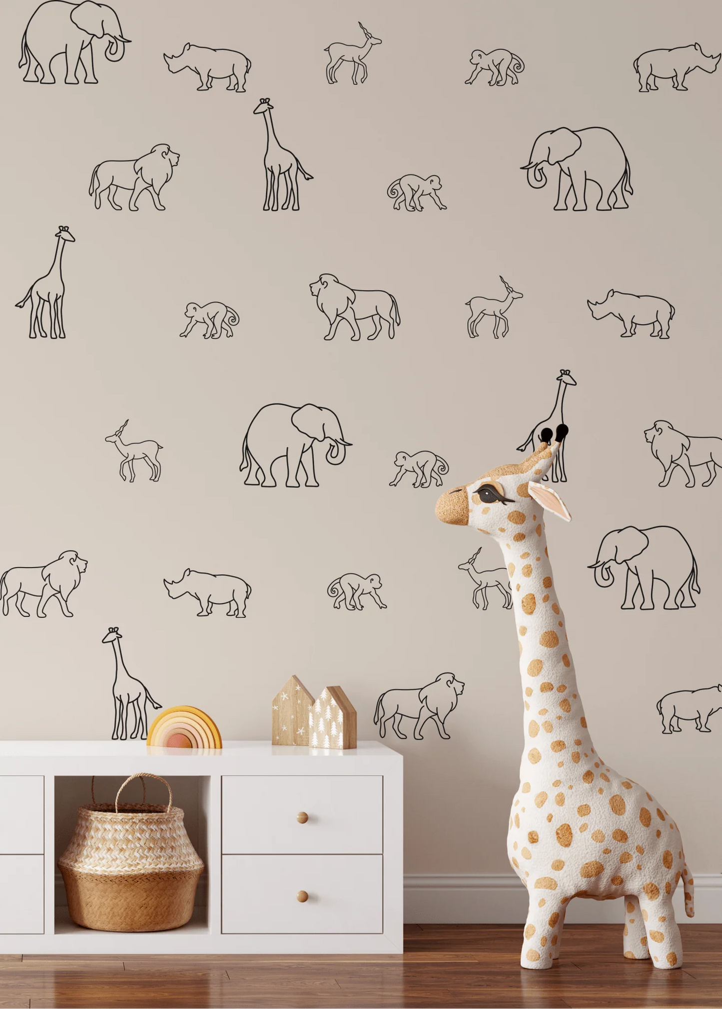 Simple Safari Animal Decals (Peel and Stick Decals)