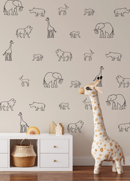 Simple Safari Animal Decals (Peel and Stick Decals)