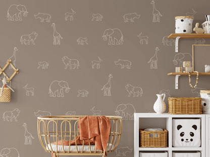 Simple Safari Animal Decals (Peel and Stick Decals)