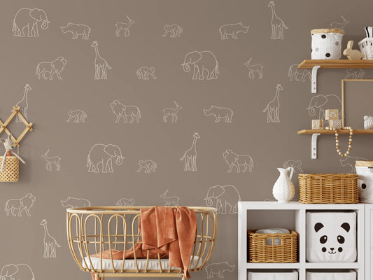 Simple Safari Animal Decals (Peel and Stick Decals)