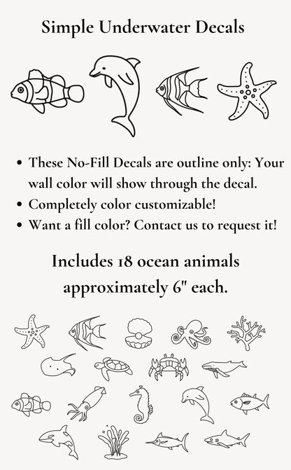 Simple Underwater Decals (Peel and Stick Decals)