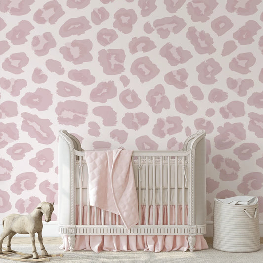 Soft Pink Animal Print Peel and Stick Wallpaper