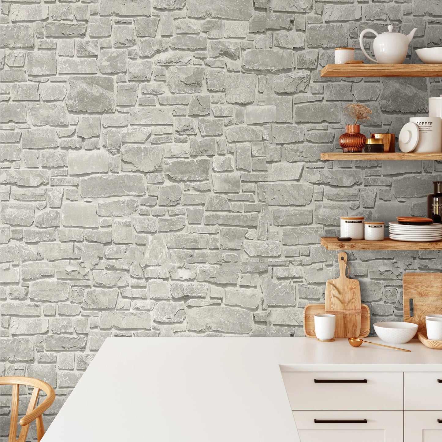 Stone Peel and Stick Wallpaper - Removable and Self-Adhesive