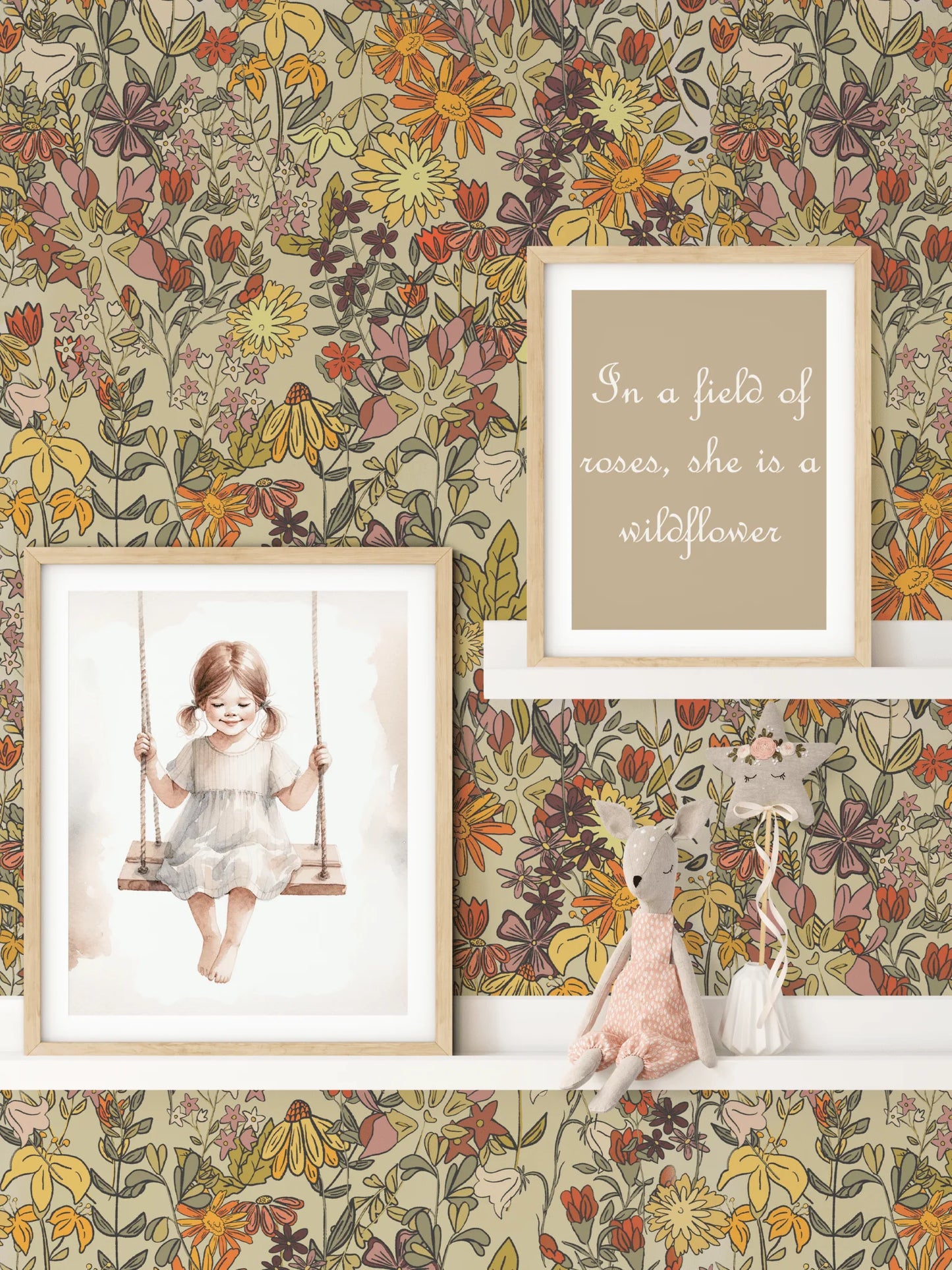 Summertime Floral Peel and Stick Wallpaper