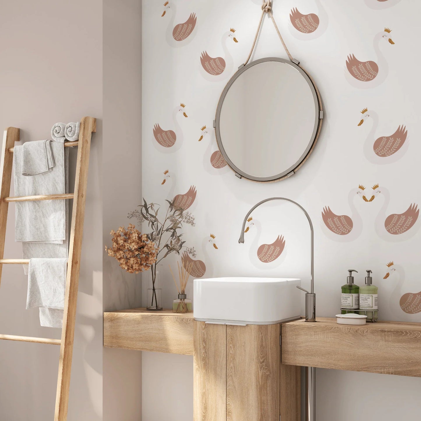 Swan Princess Wall Stickers (Peel and Stick Decals)