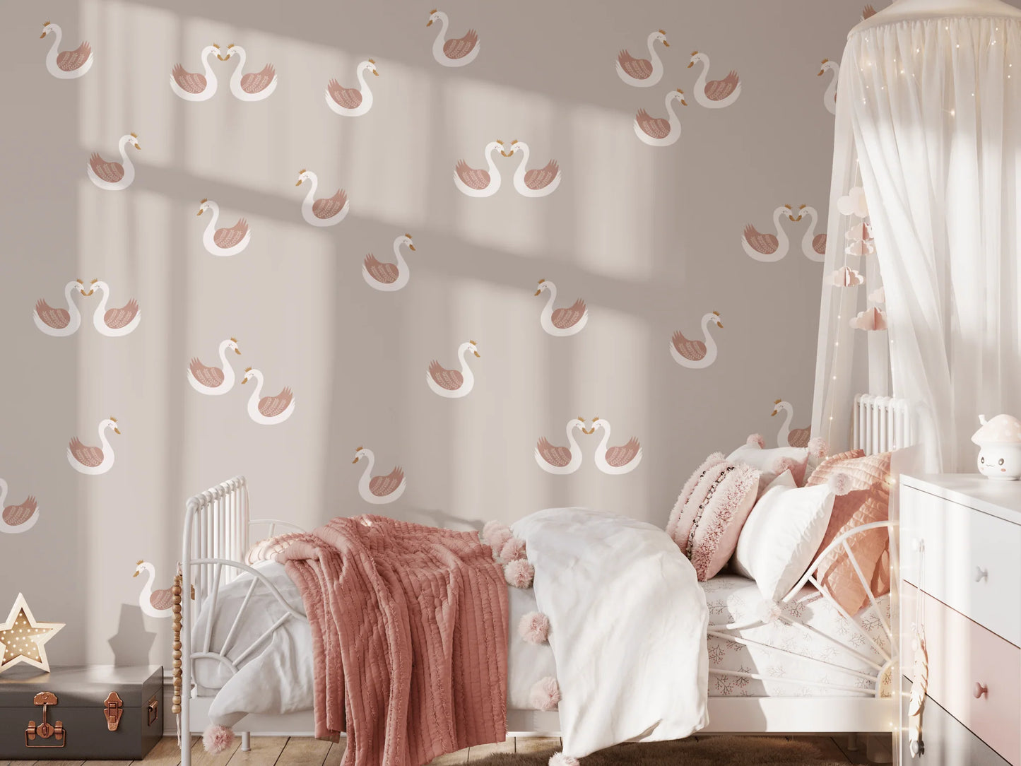 Swan Princess Wall Stickers (Peel and Stick Decals)