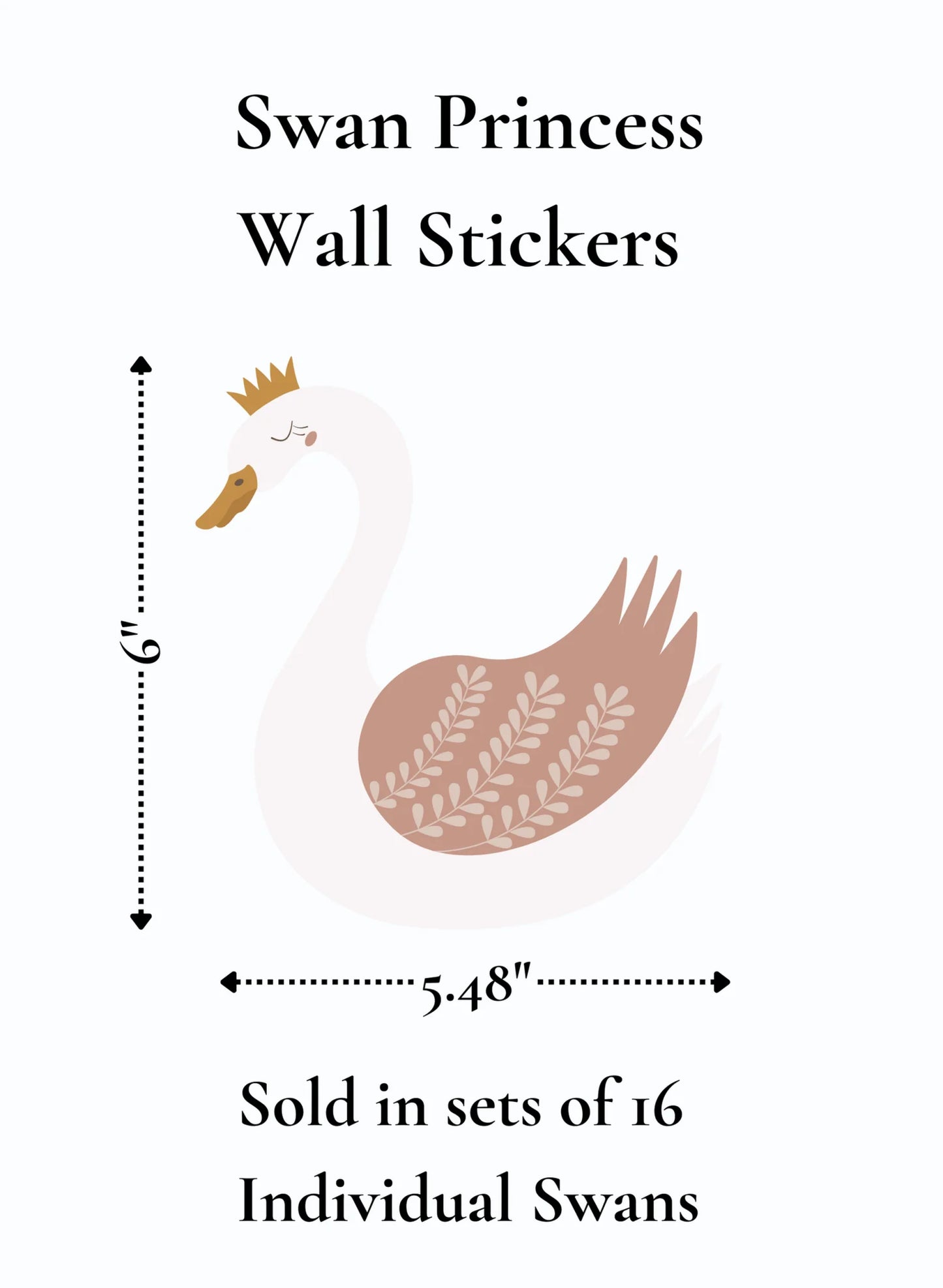 Swan Princess Wall Stickers (Peel and Stick Decals)