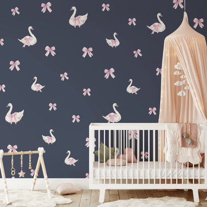 Swan Wall Stickers (Peel and Stick Decals)