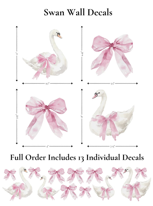 Swan Wall Stickers (Peel and Stick Decals)
