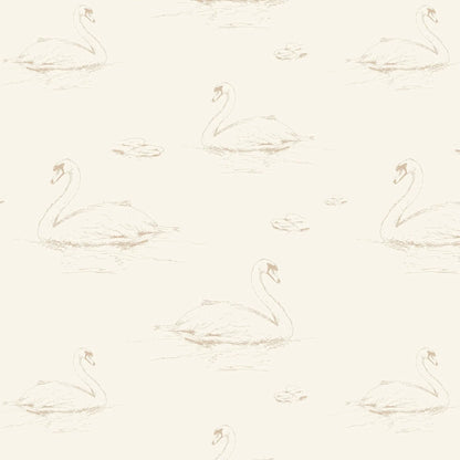 Swimming Swan Peel and Stick Removable Wallpaper