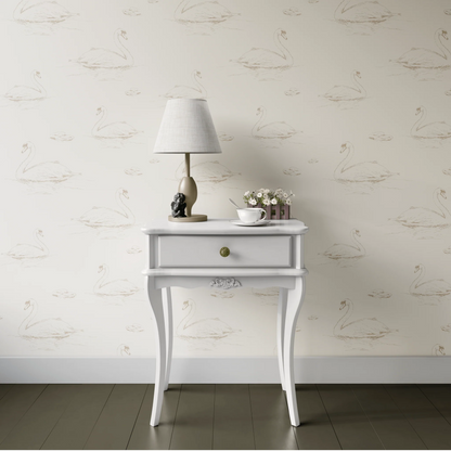 Swimming Swan Peel and Stick Removable Wallpaper