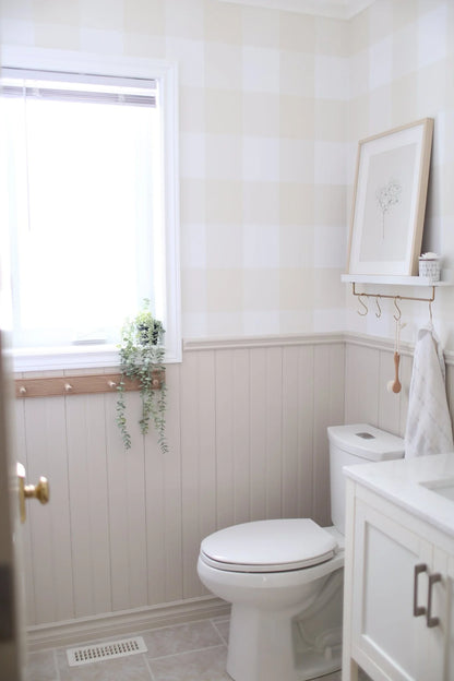 Tan Gingham Peel and Stick Wallpaper