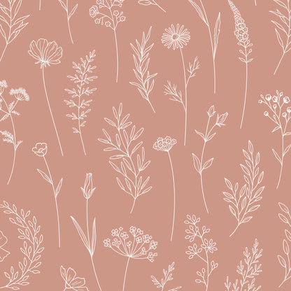 Terracotta Botany Peel and Stick Wallpaper