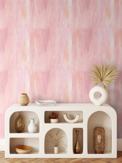 Pink Wallpaper, Pink Watercolor Limewash