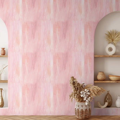 Pink Wallpaper, Pink Watercolor Limewash