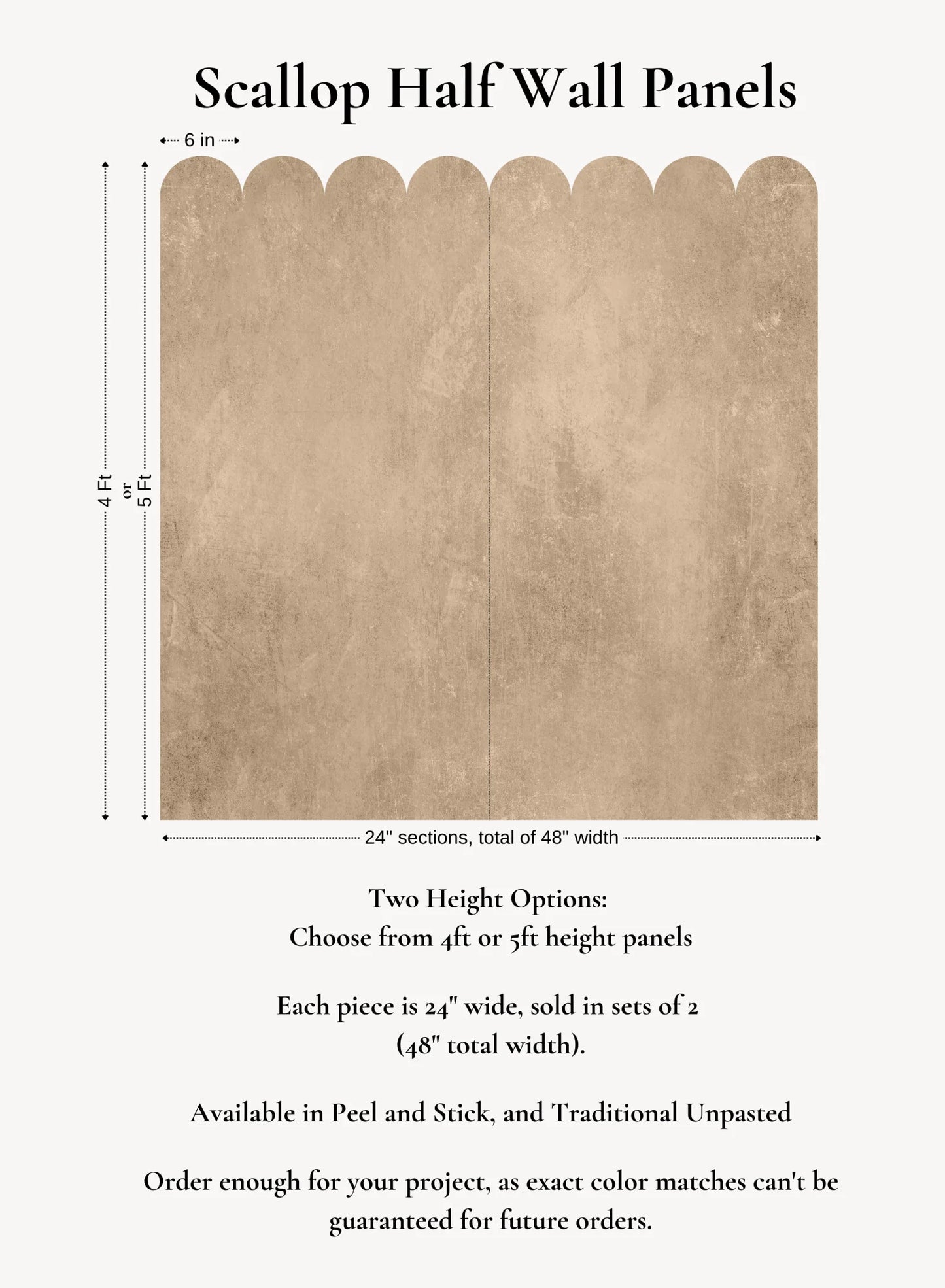 Textured Scallop Half Wall Panels