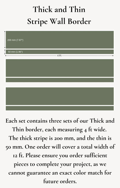 Thick and Thin Stripe Wall Border Stickers