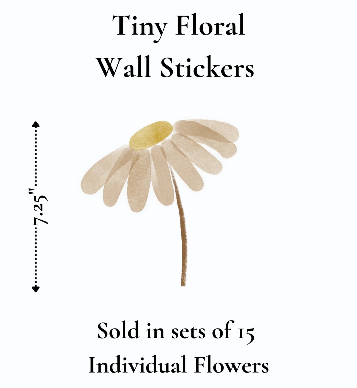 Golden Meadow Tiny Floral Wall Stickers (Peel and Stick Decals)
