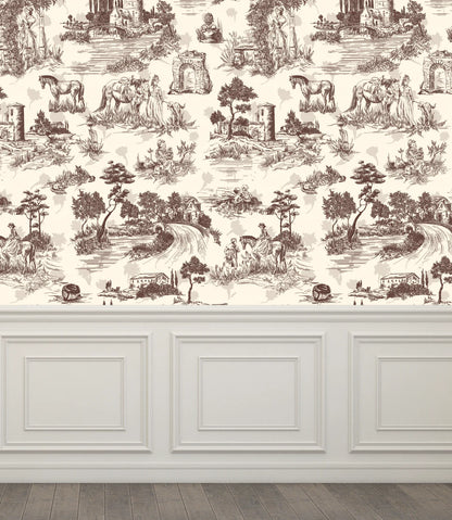 Toile de Jouy Peel and Stick Wallpaper
