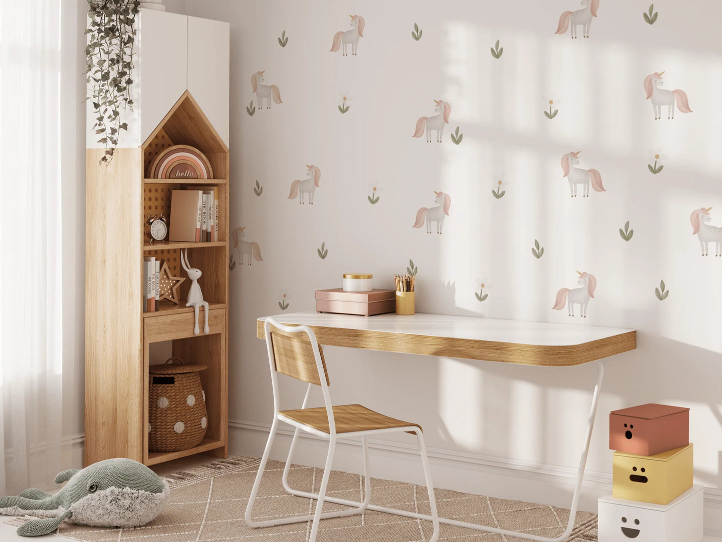 Unicorn Floral Wall Stickers