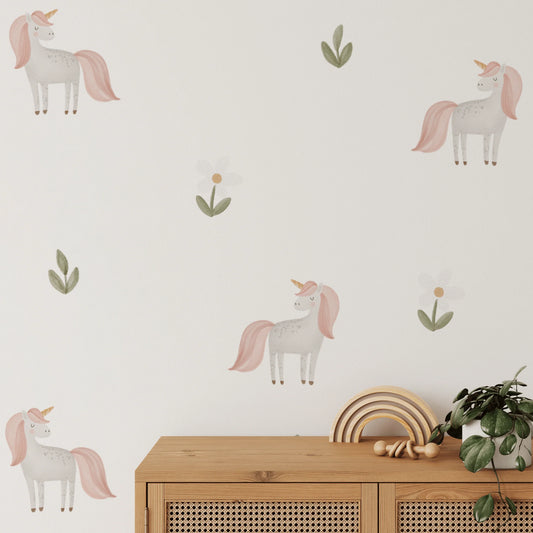 Unicorn Floral Wall Stickers