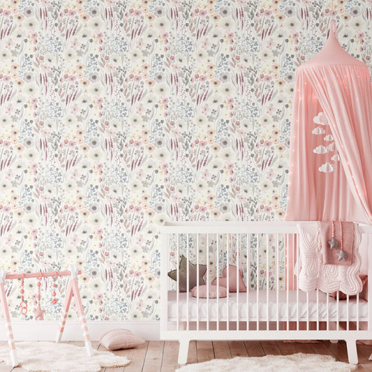 Vintage Anemones Removable Wallpaper (peel and stick)