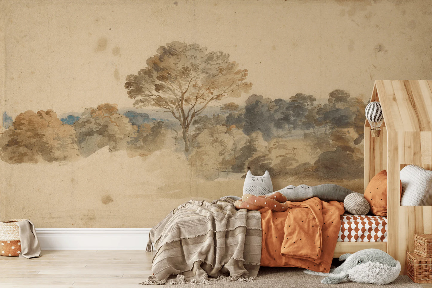 Vintage Landscape Wall Mural (Peel & Stick)