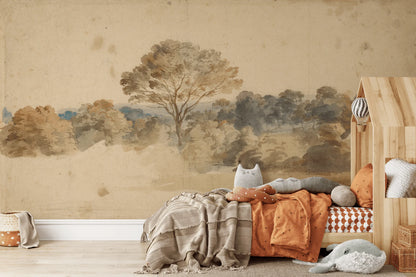 Vintage Landscape Wall Mural (Peel & Stick)