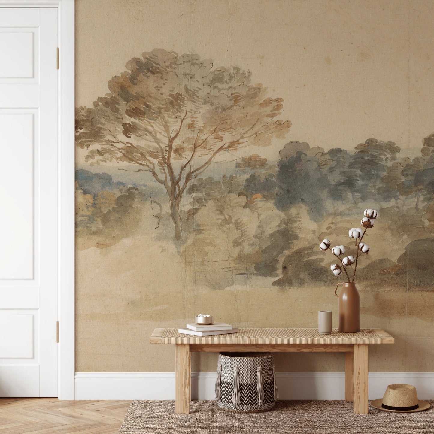 Vintage Landscape Wall Mural (Peel & Stick)