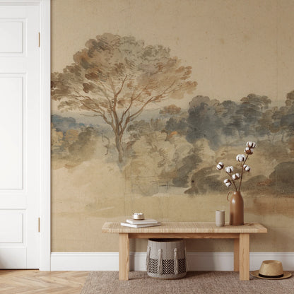 Vintage Landscape Wall Mural (Peel & Stick)