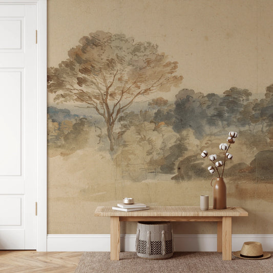 Vintage Landscape Wall Mural (Peel & Stick)