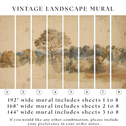 Vintage Landscape Wall Mural (Peel & Stick)