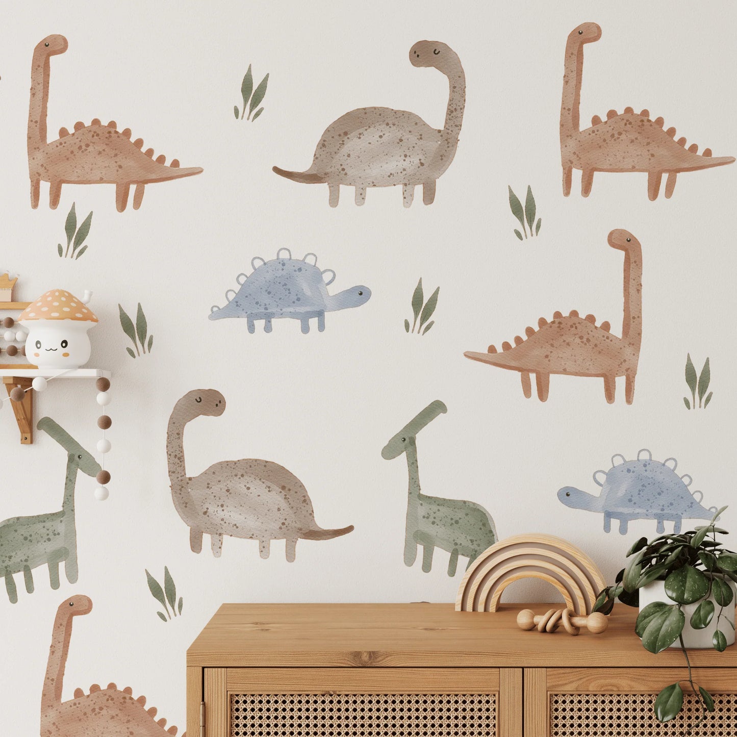Watercolor Dinosaur Wall Stickers