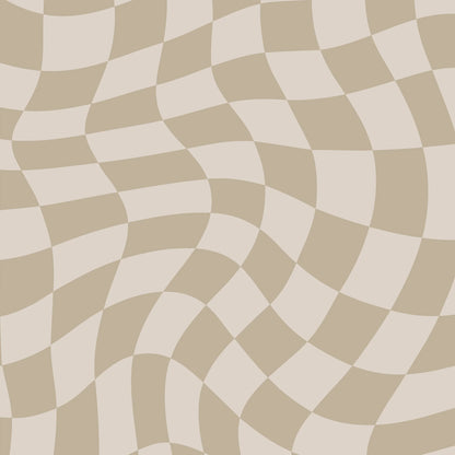 Wavy Checkerboard Peel and Stick Wallpaper