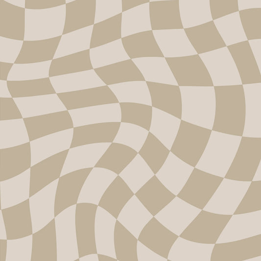 Wavy Checkerboard Peel and Stick Wallpaper
