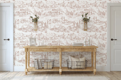 Western Toile Wallpaper