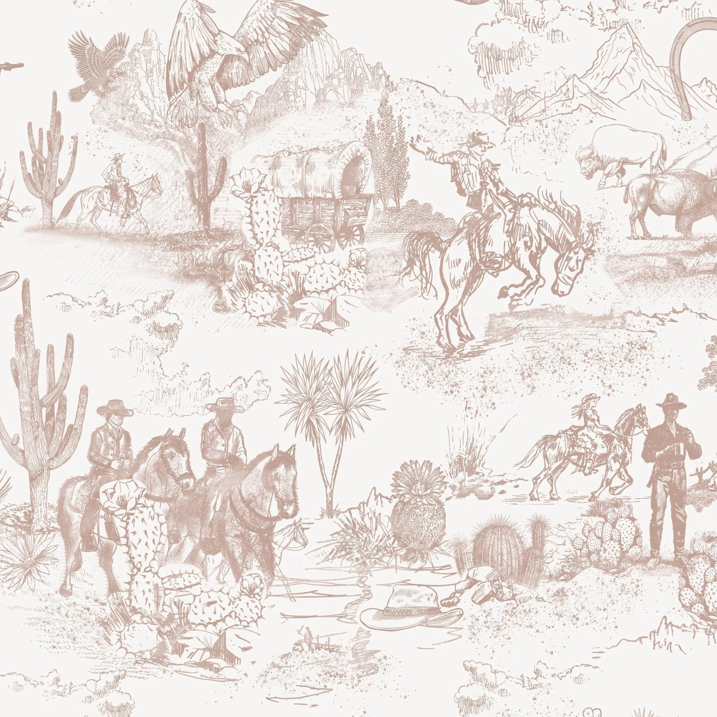 Western Toile Wallpaper