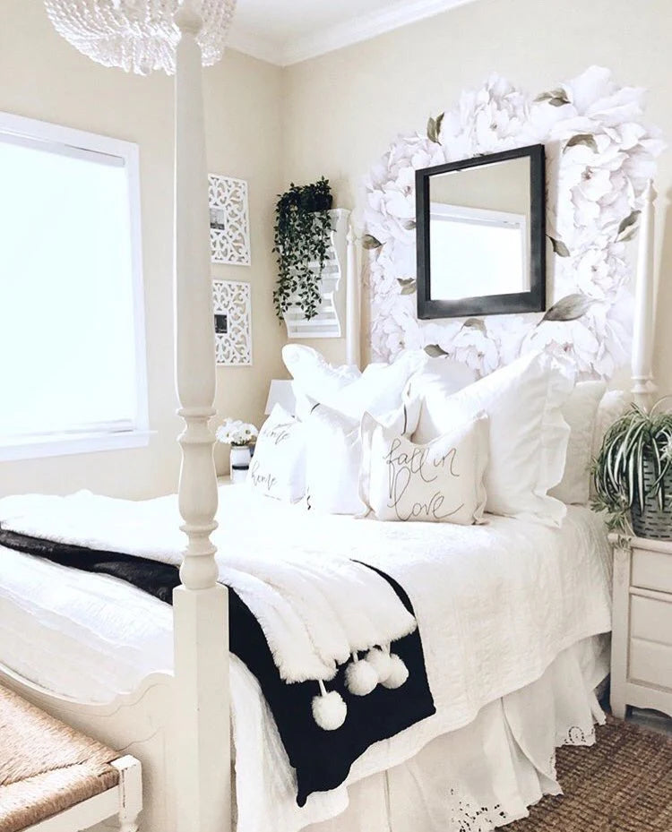 White Peony Flower Wall Stickers
