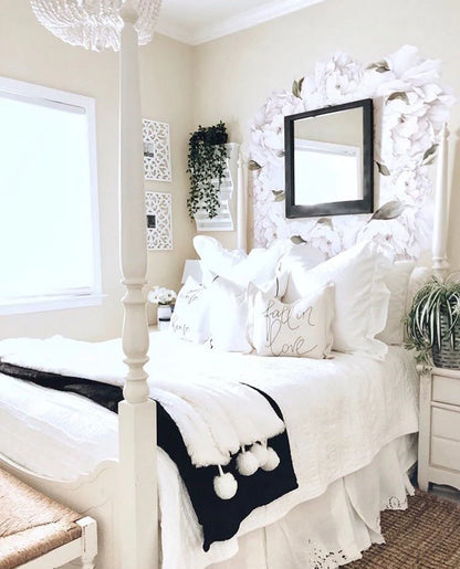 White Peony Flower Wall Stickers