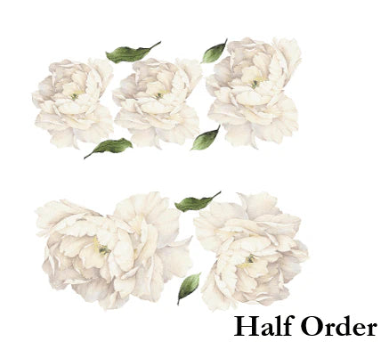 White Peony Flower Wall Stickers