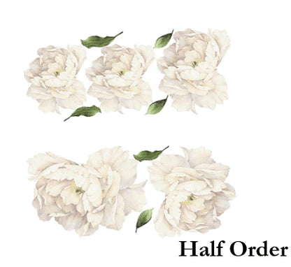 White Peony Flower Wall Stickers