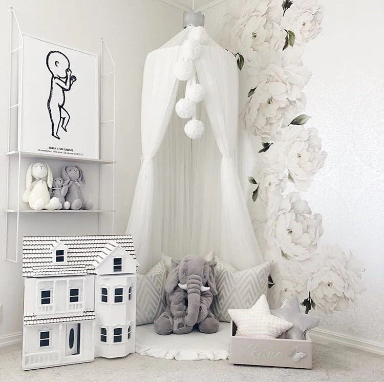 White Peony Flower Wall Stickers