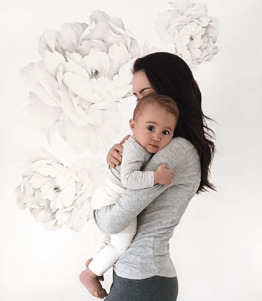 White Peony Flower Wall Stickers